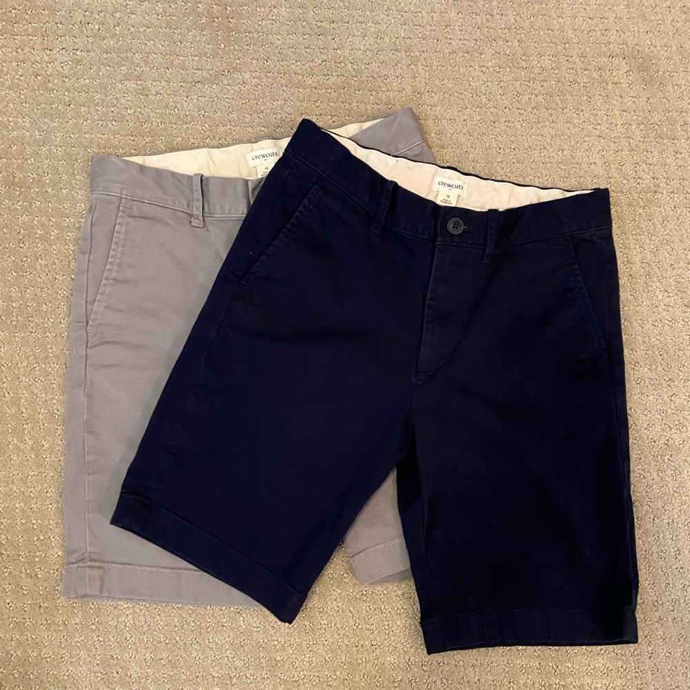 Crewcuts Navy and Gray Flat Front Shorts